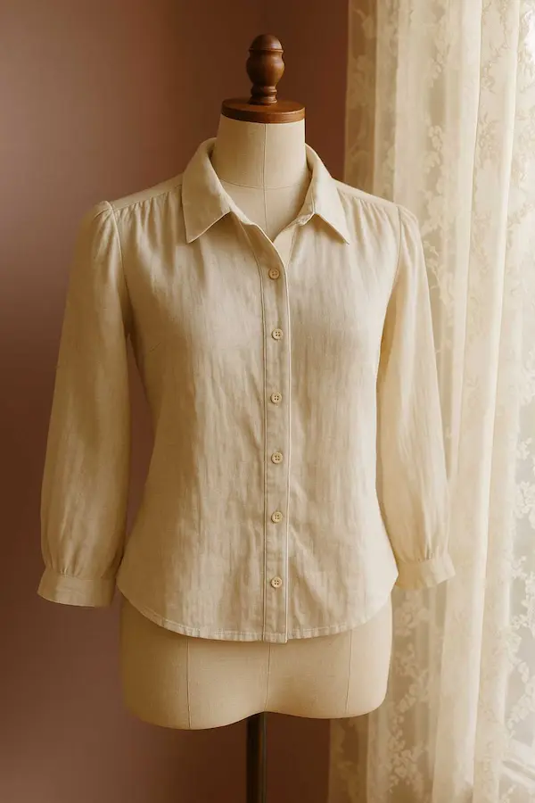 Cream Linen Button-Up