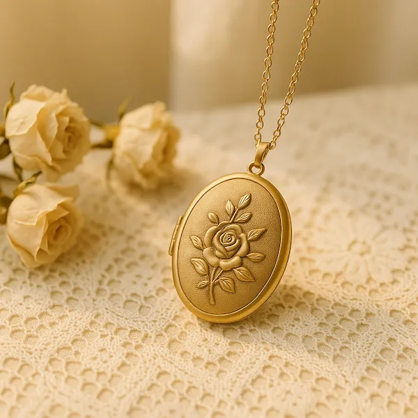 Gold Rose Locket — accessories
