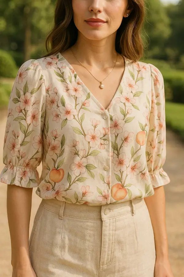 Peach Blossom Blouse — casual charm