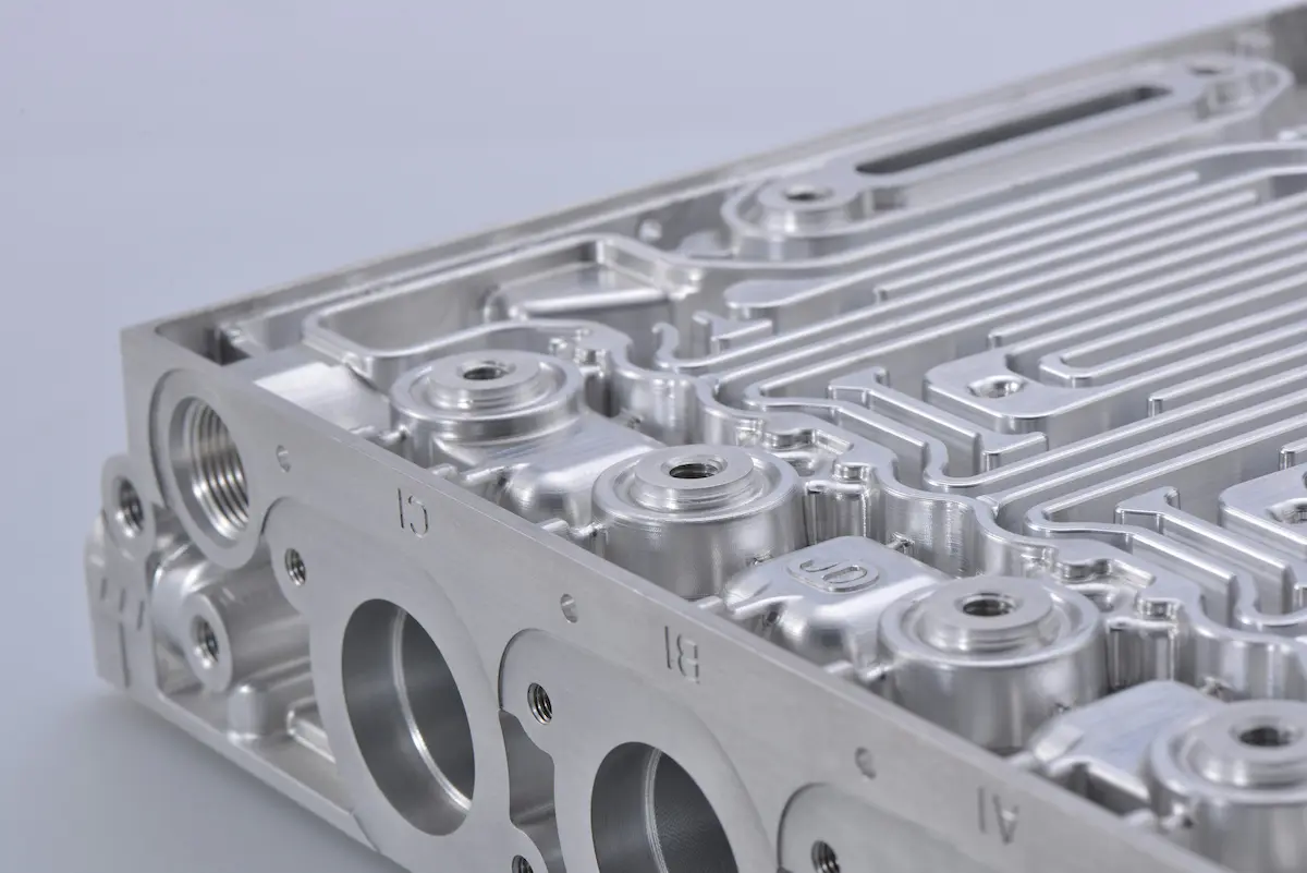Complex precision-milled aluminum manifold — example R&D machined part