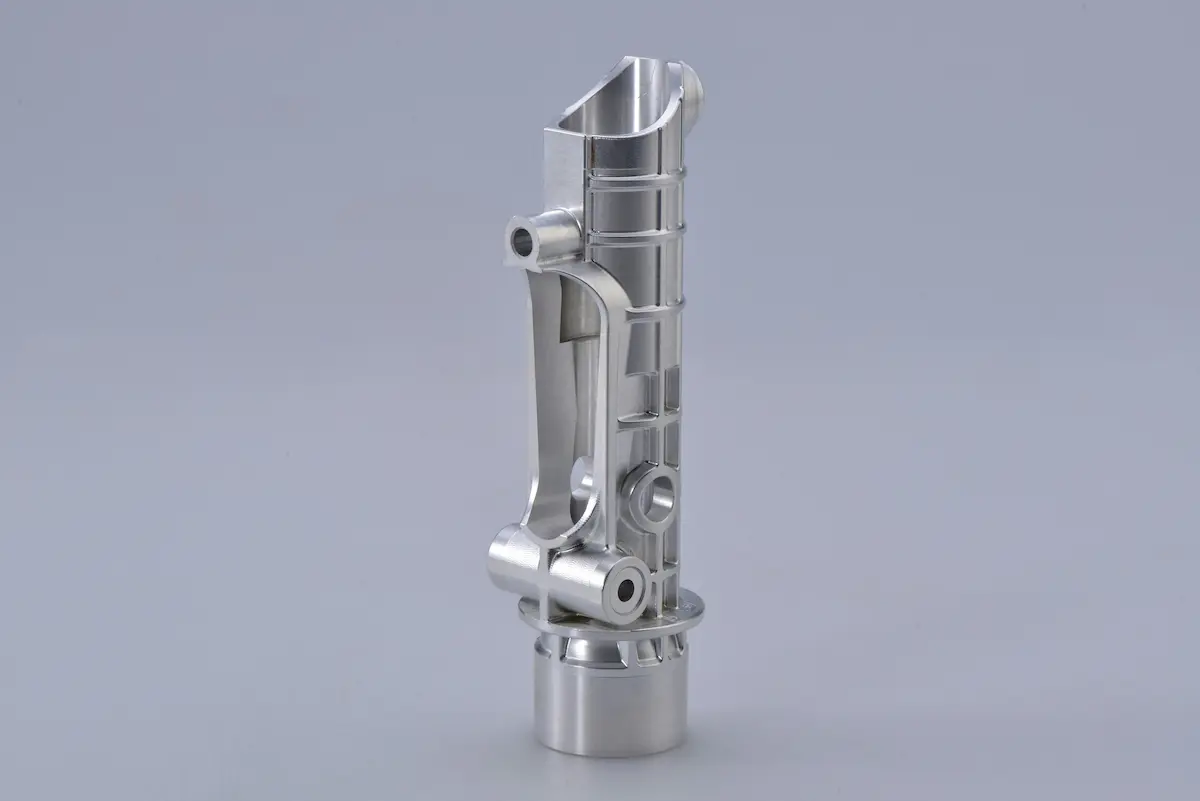 Precision CNC milled aluminum prototype component with complex geometry